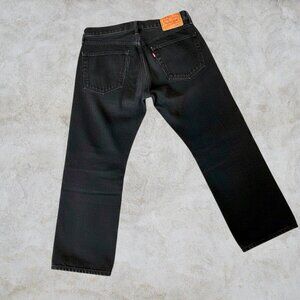 Levis 505 Mens Black Denim Straight Leg Jeans 32x24